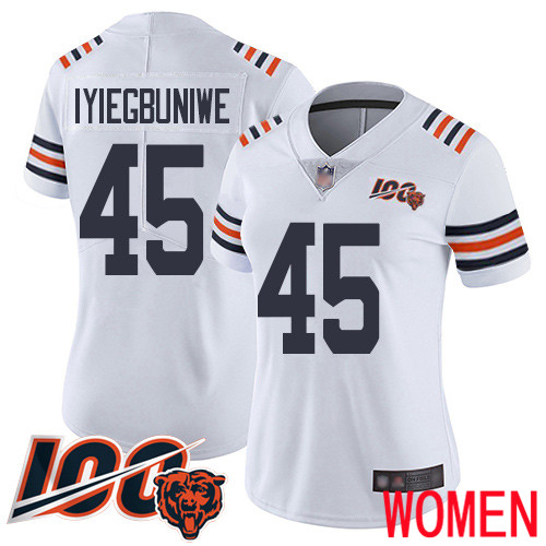 Chicago Bears Limited White Women Joel Iyiegbuniwe Jersey NFL Football #45 100th Season->youth nfl jersey->Youth Jersey